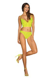 Neon Yellow-Green Mesh Tulle Lingerie Set