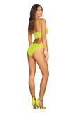 Neon Yellow-Green Mesh Tulle Lingerie Set