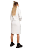Cozy Knee-Length Dress with High Collar in Warm Knitwear