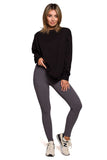 Smooth Striped Leggings - High-Quality Knit Fabric