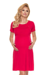 Maternity Nightgown for Easy Breastfeeding & Comfort - red / S/M