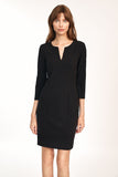Classic Fitted Blue Dress for Work and Play