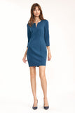 Classic Fitted Blue Dress for Work and Night Out