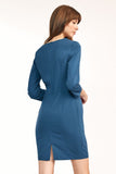 Classic Fitted Blue Dress for Work and Night Out