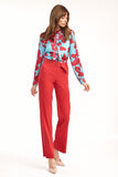 Elevated Waist Flared Trousers for Timeless Style