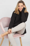 Lightweight Knit Sweatshirt with Drop-Sleeves & Wide Neckline