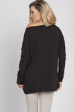 Lightweight Knit Sweatshirt with Drop-Sleeves & Wide Neckline