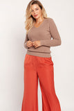 Essential V-Neck Sweater with Gently Ribbed Design