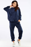 Loose Cut Velour Trousers in Soft Elastic Fabric