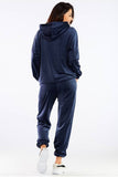Loose Cut Velour Trousers in Soft Elastic Fabric