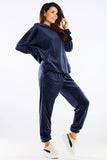 Loose Cut Velour Trousers in Soft Elastic Fabric