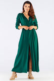 Feminine Long Sleeve Dress with Front Zip Detail