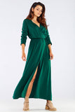 Feminine Long Sleeve Dress with Front Zip Detail