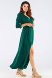 Feminine Long Sleeve Dress with Front Zip Detail