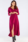 Feminine Long Sleeve Dress with Zip Detail and Viscose Fabric