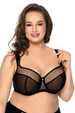 Elegant Black Soft Bra for Larger Breasts with Bow Detail