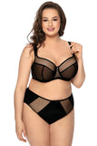 Elegant Black Soft Bra for Larger Breasts with Bow Detail
