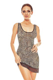 Silhouette Nightgown with Lace Trim and Cat Motif