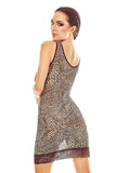 Silhouette Nightgown with Lace Trim and Cat Motif