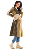 Chic Autumn Suede Women's Coat with Belted Waist