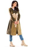Chic Autumn Suede Women's Coat with Belted Waist