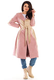 Chic Suede Women's Coat with Belt in Autumn Colors