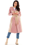 Chic Suede Women's Coat with Belt in Autumn Colors