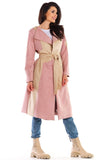 Chic Suede Women's Coat with Belt in Autumn Colors