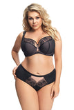 Elegant Black Semi-Soft Bra with Lace Trim