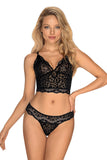 Black Leopard Print Two-Piece Lingerie Set