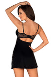 Elegant Black Lace Chemise with Underwire Support