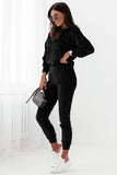 Velour Hooded Sweatshirt and Trousers Tracksuit Set