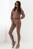 Comfortable Velour Tracksuit Set with Hooded Sweatshirt