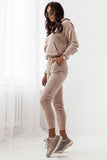 Velour Tracksuit Set with Hooded Sweatshirt and Trousers
