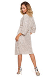 Sequin Envelope Dress with Tie Belt and Lining