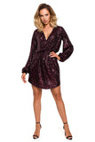Charming Sequin Mini Dress with Flared Sleeves