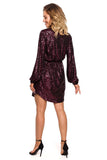 Charming Sequin Mini Dress with Flared Sleeves