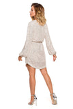 Charming Sequin Mini Dress with Flared Sleeves