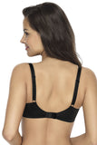 Delicate Lace Trim Soft Bra with Mesh Dots and Bow