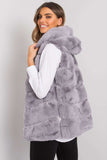 Grey Hooded Ladies' Vest with Hook Fastening