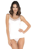 Elegant Lace-Trimmed Blouse with Adjustable Straps