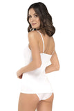 Elegant Lace-Trimmed Blouse with Adjustable Straps
