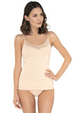 Elegant Lace-Trimmed Blouse with Adjustable Straps
