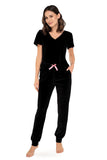 Trendy Black Velour Tracksuit for Stylish Homewear