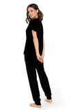 Trendy Black Velour Tracksuit for Stylish Homewear