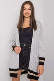 Grey Knitted Cardigan - Open Front Design, Cozy Knit