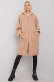Black Women's Hooded Coat with Zipper and Pockets