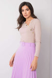 Beige Asymmetrical Neckline Long Sleeve Blouse
