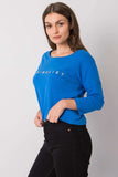 Dark Blue Women's 3/4 Sleeve Blouse with Inscription