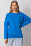 Dark Blue Long Sleeve Women's Blouse - Cotton Blend